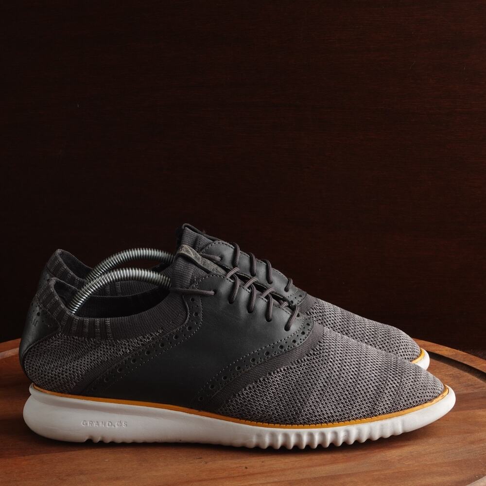 Cole Haan Oxfords Mens SZ 10.5M Gray Knit Saddle Business Comfort Shoes C25308
